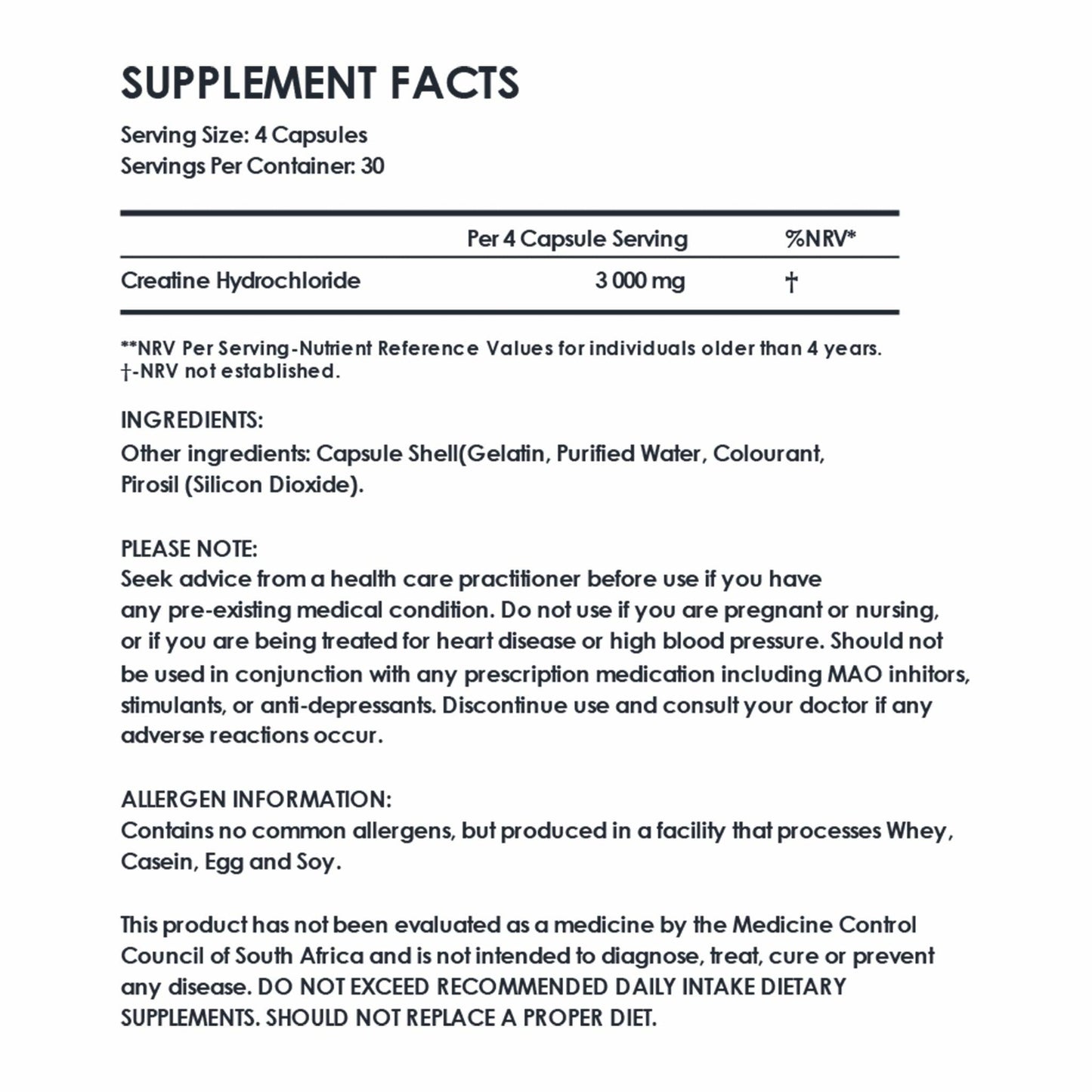 CREATINE HYDROCHLORIDE | 120G | 30 SERVINGS - Fortis Nutrition