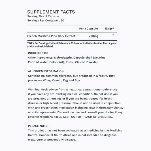 CRAMP BLOCKER | FRENCH MARITIME PINE BARK EXTRACT | 30 CAPS - Fortis Nutrition