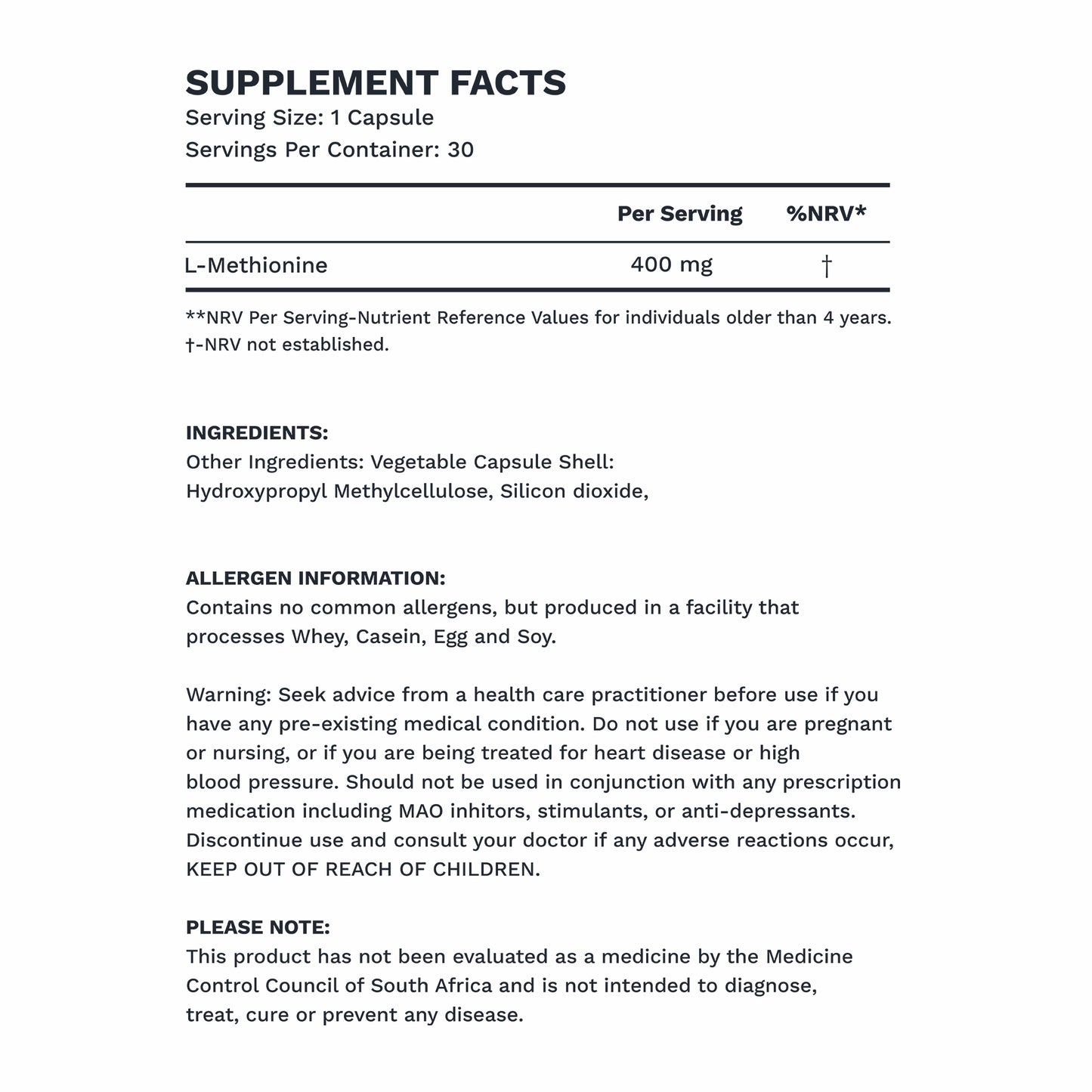 METHIONINE | ESSENTIAL VEGETARIAN SUPPLEMENT - Fortis Nutrition