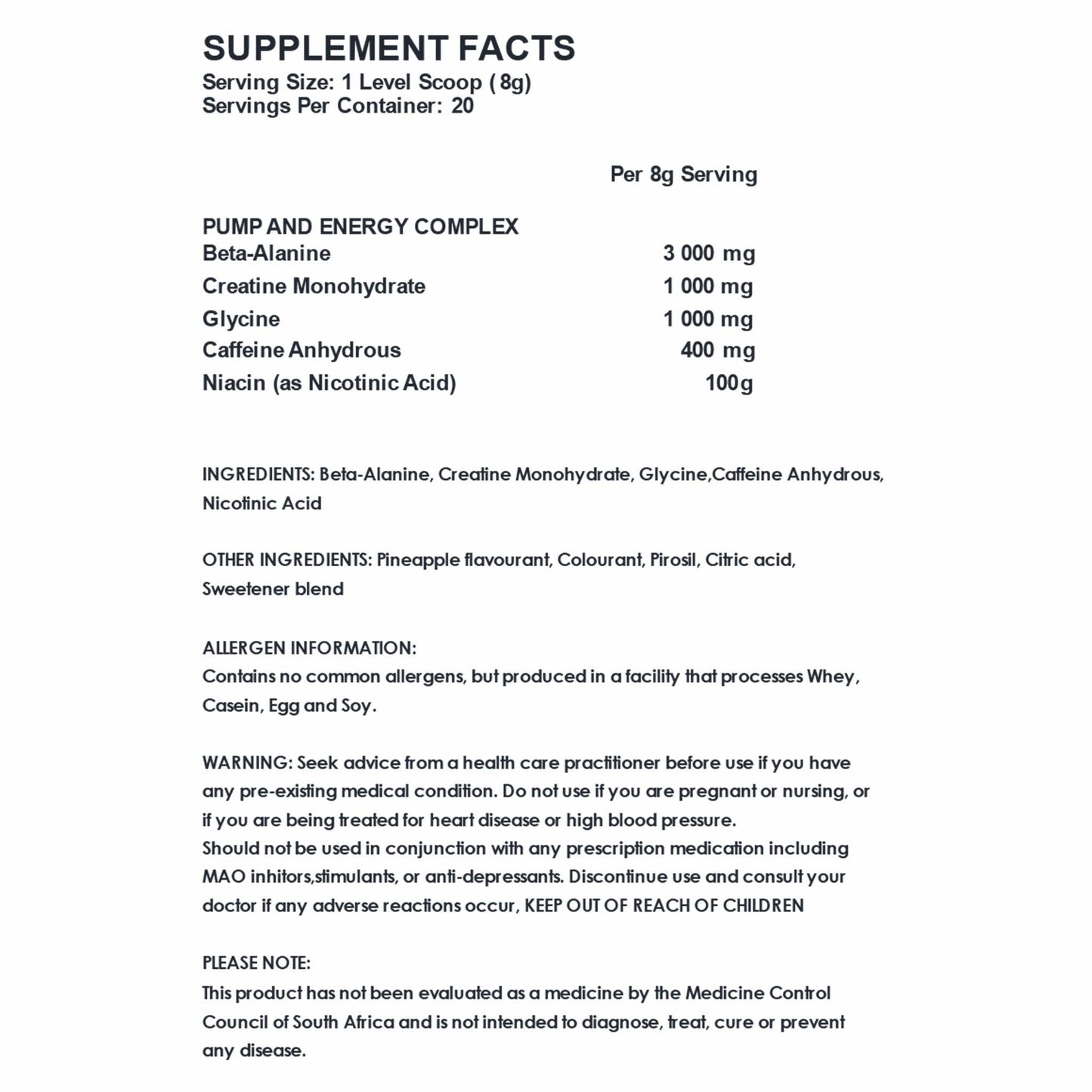 No Carb Pre-workout South Africa Fortis Nutrition 